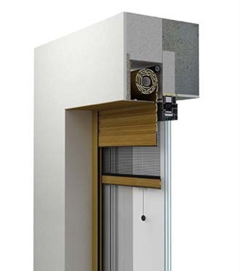 Schnittmodell SP-Unterputzrollladen im Mauerwerk