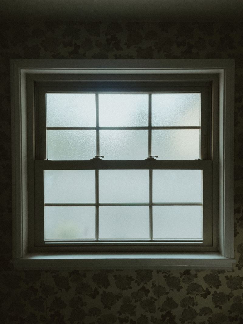 Fenster mit satiniertem, lichtdurchlässigem Glas